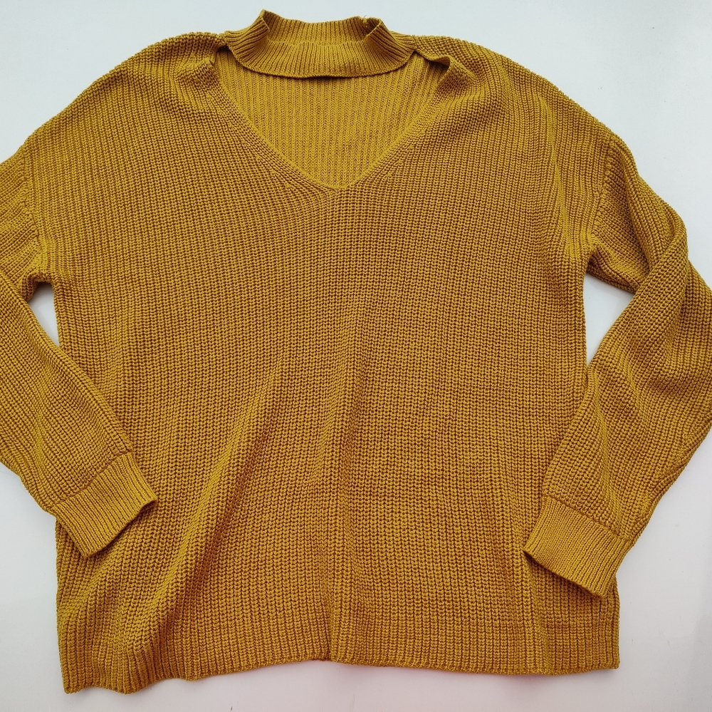 2x Forever 21 Mustard Sweater Choker Neckline
